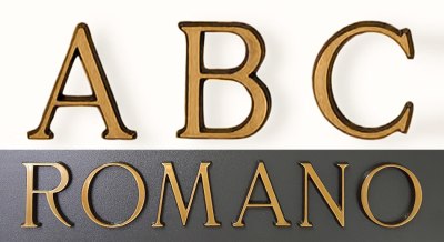 romano broncana slova za nadgrobne spomenike